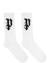 Мужские бело-черные носки от Palm Angels
