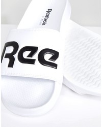 Мужские бело-черные резиновые сандалии от Reebok