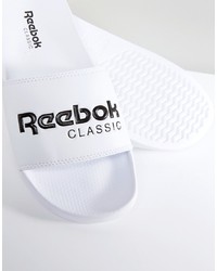 Мужские бело-черные резиновые сандалии от Reebok