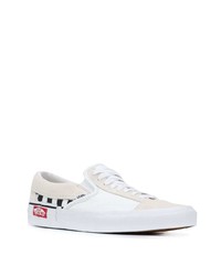 Мужские бело-черные слипоны из плотной ткани от Vans