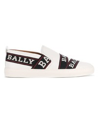 Мужские бело-черные слипоны от Bally