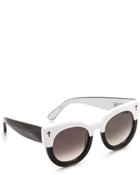 Женские бело-черные солнцезащитные очки от Cat Eye
