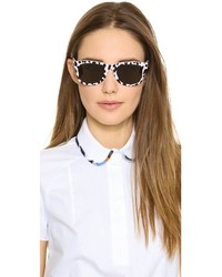 Женские бело-черные солнцезащитные очки от Saint Laurent