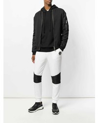 Мужские бело-черные спортивные штаны от Philipp Plein