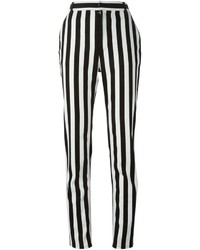 Бело-черные узкие брюки в вертикальную полоску от Givenchy