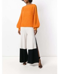 Бело-черные широкие брюки от Temperley London