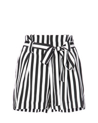 Женские бело-черные шорты в вертикальную полоску от L'Agence