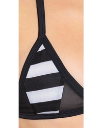 Бело-черный бикини-топ в горизонтальную полоску от Tyler Rose Swimwear
