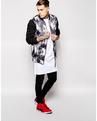 Мужской бело-черный бомбер с принтом от Asos