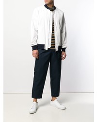 Мужской бело-черный бомбер от Maison Flaneur