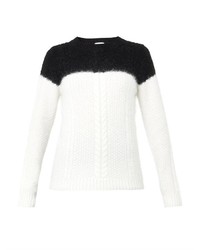 Бело-черный вязаный свитер