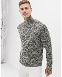 Мужской бело-черный вязаный свитер от ASOS DESIGN