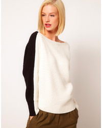 Женский бело-черный вязаный свитер от Asos