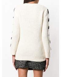 Женский бело-черный вязаный свитер от RED Valentino