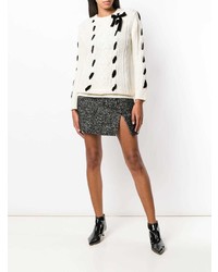 Женский бело-черный вязаный свитер от RED Valentino