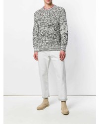 Мужской бело-черный вязаный свитер от Isabel Marant