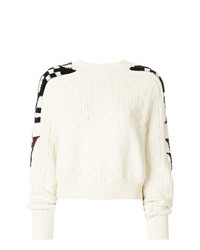 Женский бело-черный вязаный свитер от Isabel Marant
