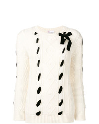 Женский бело-черный вязаный свитер от RED Valentino