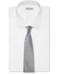Мужской бело-черный галстук с узором "гусиные лапки" от Charvet