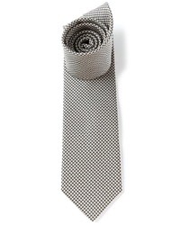 Мужской бело-черный галстук с узором "гусиные лапки" от Saint Laurent