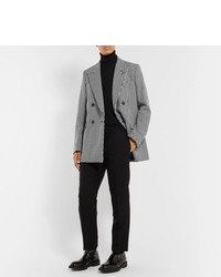 Мужской бело-черный двубортный пиджак с узором "гусиные лапки" от Ami