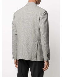 Мужской бело-черный двубортный пиджак с узором "гусиные лапки" от Gabriele Pasini