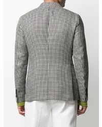Мужской бело-черный двубортный пиджак с узором "гусиные лапки" от Tagliatore