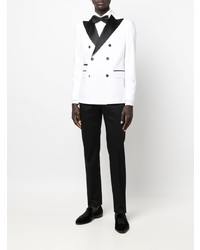 Мужской бело-черный двубортный пиджак от Tonello