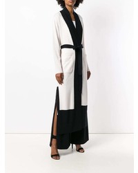 Бело-черный длинный кардиган от Temperley London