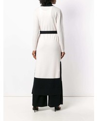 Бело-черный длинный кардиган от Temperley London