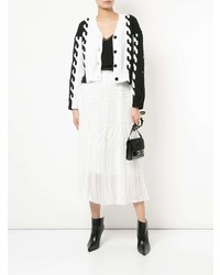 Женский бело-черный кардиган с принтом от Aula