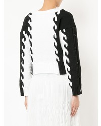 Женский бело-черный кардиган с принтом от Aula