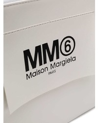 Бело-черный кожаный клатч с принтом от MM6 MAISON MARGIELA