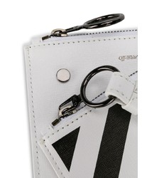 Бело-черный кожаный клатч с принтом от Off-White