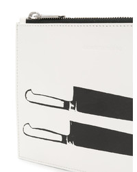 Бело-черный кожаный клатч с принтом от Calvin Klein 205W39nyc