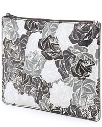 Бело-черный кожаный клатч с принтом от Reece Hudson