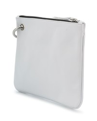 Бело-черный кожаный клатч с принтом от MSGM