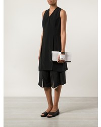 Бело-черный кожаный клатч от Perrin Paris