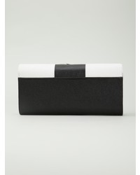 Бело-черный кожаный клатч от Perrin Paris