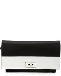 Бело-черный кожаный клатч от Givenchy