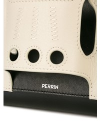 Бело-черный кожаный клатч от Perrin Paris