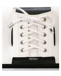 Бело-черный кожаный клатч от Perrin Paris