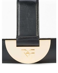 Бело-черный кожаный клатч от Dvf Diane Von Furstenberg