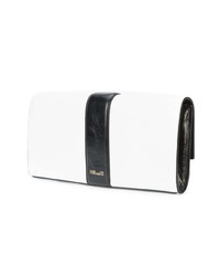 Бело-черный кожаный клатч от Dvf Diane Von Furstenberg