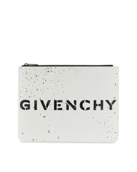 Мужской бело-черный кожаный мужской клатч от Givenchy