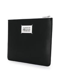 Мужской бело-черный кожаный мужской клатч от Maison Margiela