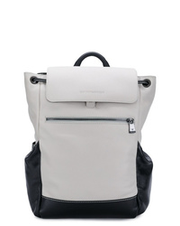 Бело-черный кожаный рюкзак