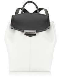 Женский бело-черный кожаный рюкзак от Alexander Wang