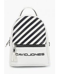 Женский бело-черный кожаный рюкзак от David Jones