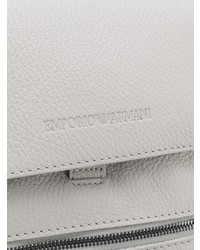 Мужской бело-черный кожаный рюкзак от Emporio Armani